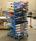 Double Sides Roller Industrial Display Stands With Six Columns Upright Pole