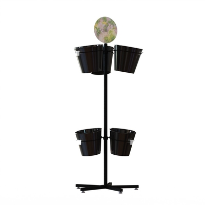 Florist'S Shop Bouquets Metal Floor Display Stand With 7 - 12 Flower Barrel