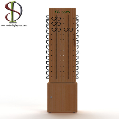 Pavimentazione al minuto di legno del Mdf dei lati dei banchi di mostra dell'OEM di occhiali del negozio 4 con la base girante