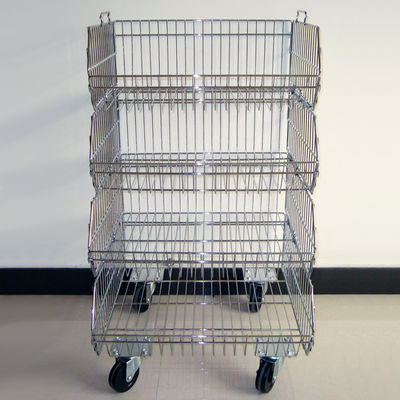 Scaffale di esposizione accatastabile del cesto metallico di Chrome con la struttura di KD